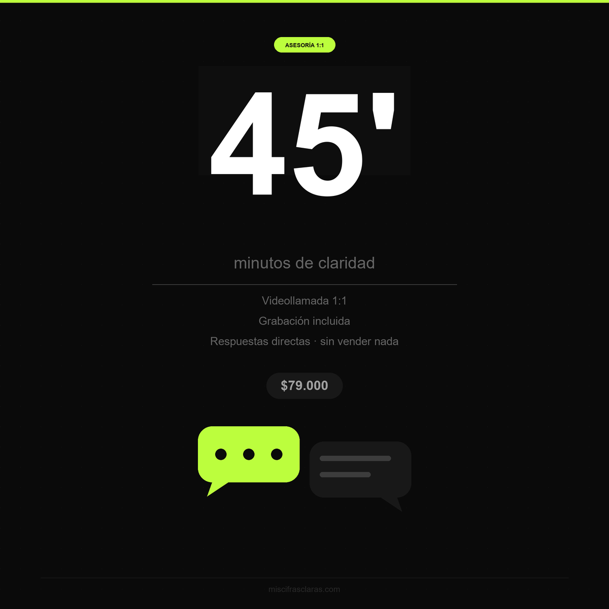 Asesoría 1:1 — 45 minutos